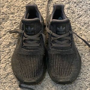 All black adidas shoes